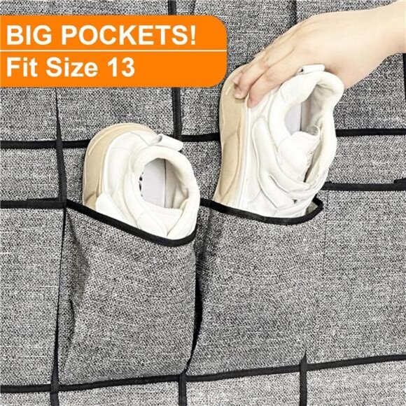Over Door Shoe Organizer 24 Pocket Hanging Closet Rack Storage for Men Women Kid - Picture 3 of 7